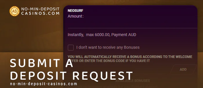 Make a deposit at Australian casino with no min deposit